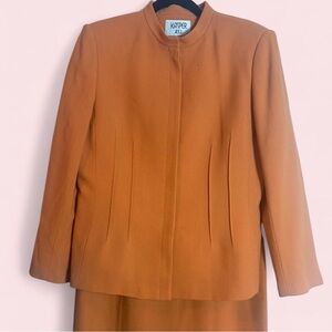 Vintage 90s Orange Skirt Suit